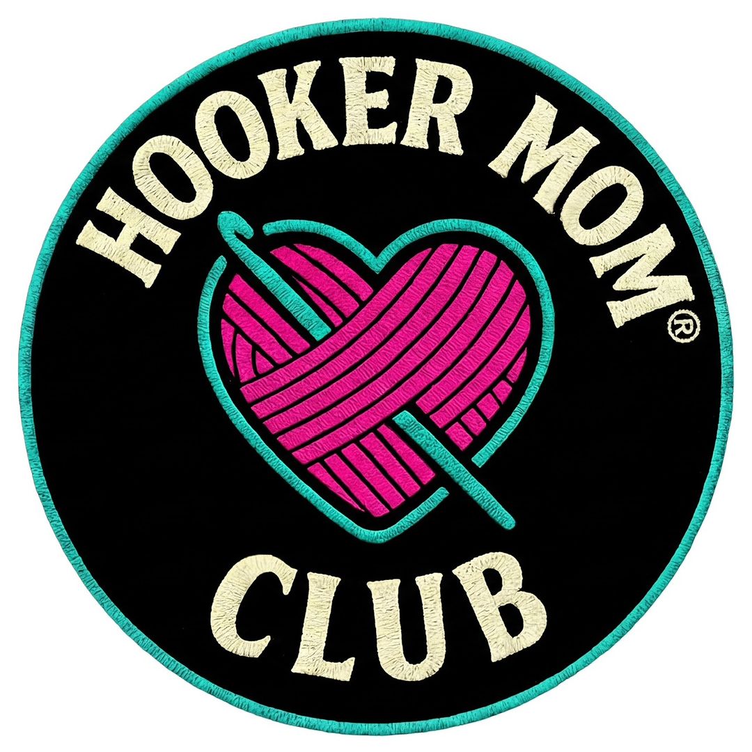 Hooker Mom Club circular patch logo